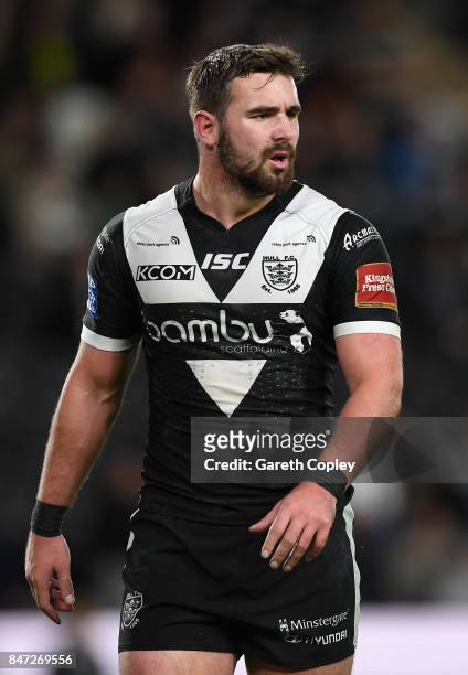 Josh Bowden of Hull FC during the Betfred Super League match between Hull FC and Wakefield Trinity on September 14, 2017 in Hull, England.