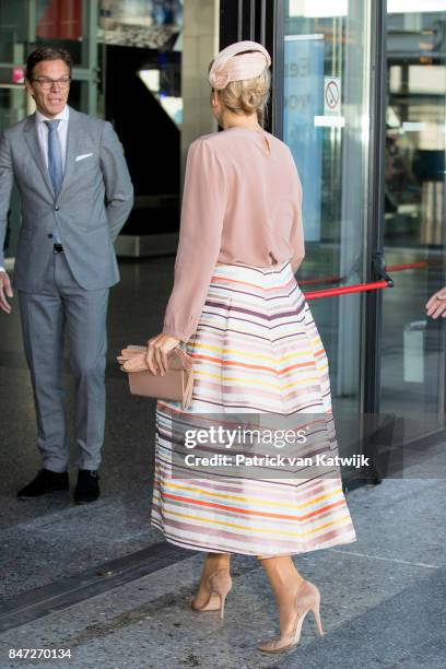 Queen Maxima of The Netherlands opens the congress 'The Day of Youth Professionals' on Friday 15 September in the Jaarbeurs on September 15, 2017 in...