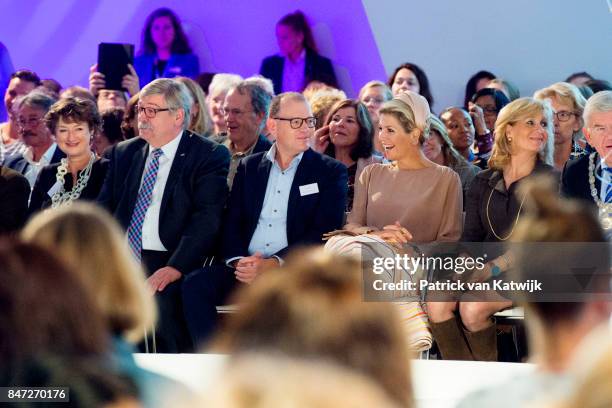 Queen Maxima of The Netherlands opens the congress 'The Day of Youth Professionals' on Friday 15 September in the Jaarbeurs on September 15, 2017 in...