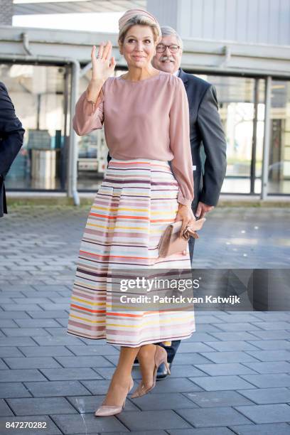 Queen Maxima of The Netherlands opens the congress 'The Day of Youth Professionals' on Friday 15 September in the Jaarbeurs on September 15, 2017 in...