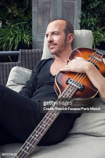 Singer Calogero is photographed for Paris Match on August 25, 2017 in Paris, France.