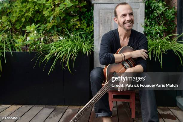 Singer Calogero is photographed for Paris Match on August 25, 2017 in Paris, France.