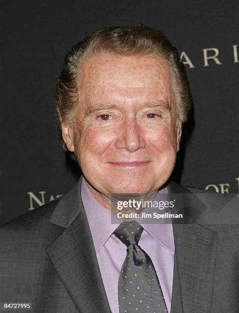 Personality Regis Philbin attends the 2008 National Board of Review of Motion Pictures Awards Gala at Cipriani's 42nd Street on January 14, 2009 in...