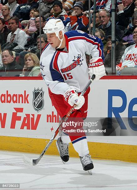 Ryan Getzlaf of the Western Conference All-Stars skates during the 2009 NHL All-Star game at the Bell Centre on January 25, 2009 in Montreal, Canada.