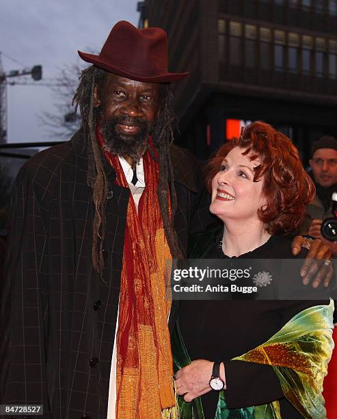 Actors Brenda Blethyn and Sotigui Kouyate attend the premiere for 'London River' as part of the 59th Berlin Film Festival at the Grand Hyatt Hotel on...