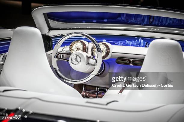 The interior of the Vision Mercedes-Maybach 6 Cabriolet as on display at the 2017 Frankfurt Auto Show 'Internationale Automobil Ausstellung' on...