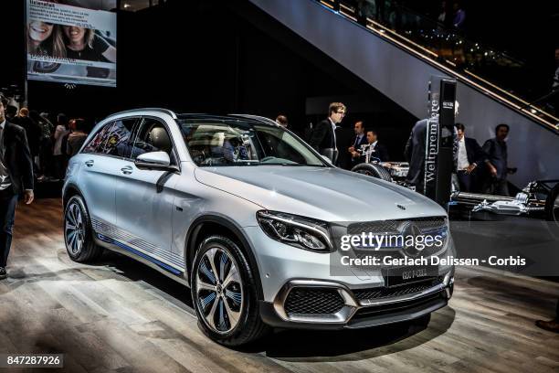 The Mercedes Benz GLC F-cell on display at the 2017 Frankfurt Auto Show 'Internationale Automobil Ausstellung' on September 13, 2017 in Frankfurt am...