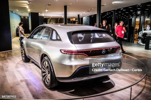 The Mercedes Benz Concept EQ on display at the 2017 Frankfurt Auto Show 'Internationale Automobil Ausstellung' on September 13, 2017 in Frankfurt am...
