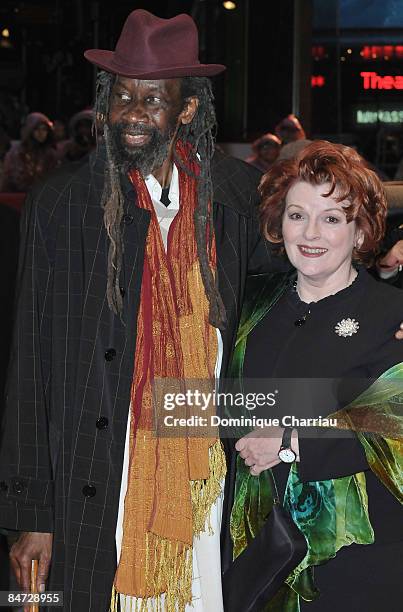 Actor Sotigui Kouyate and actress Brenda Blethyn attend the "London River" premiere during the 59th Berlin International Film Festival at the...