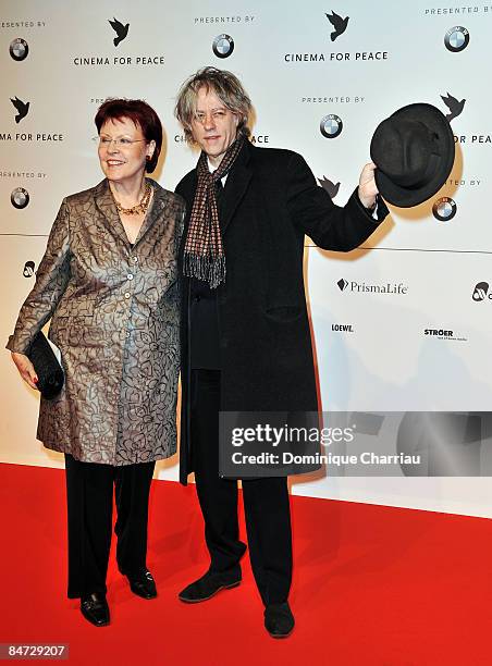 Heidemarie Wieczorek-Zeul and Sir Bob Geldof attend the "Cinema For Peace Berlin 2009" during the 59th Berlin International Film Festival at the...