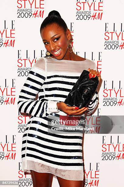 Alexandra Burke arrives at the Elle Style Awards 2009 at Big Sky Studios on February 9, 2009 in London, England.