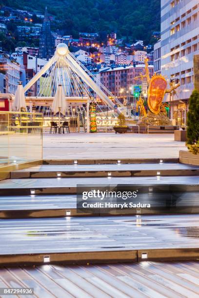 pont de paris in andorra la vella - salvador dali clock stock pictures, royalty-free photos & images