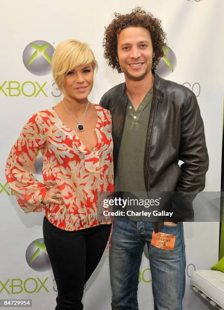 Kimberly Caldwell and Justin Guarini attend the Xbox 360 Gift Suite In Honor Of The 51st Annual Grammy Awards held at Staples Center on February 7,...