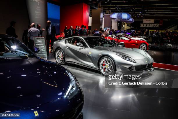 The Ferrari 812 Superfast on display at the 2017 Frankfurt Auto Show 'Internationale Automobil Ausstellung' on September 13, 2017 in Frankfurt am...