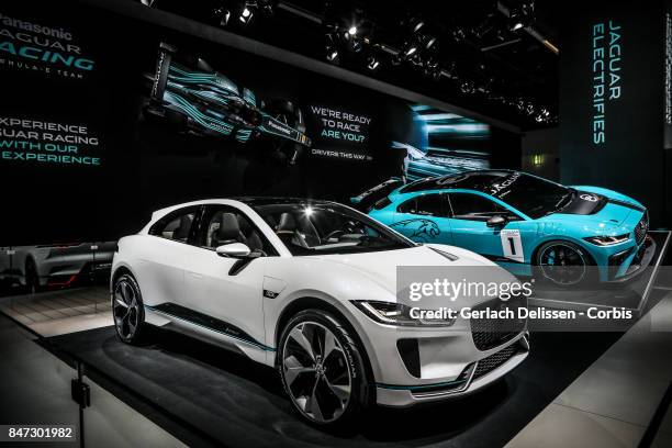 The Jaguar I-Pace concept on display at the 2017 Frankfurt Auto Show 'Internationale Automobil Ausstellung' on September 13, 2017 in Frankfurt am...