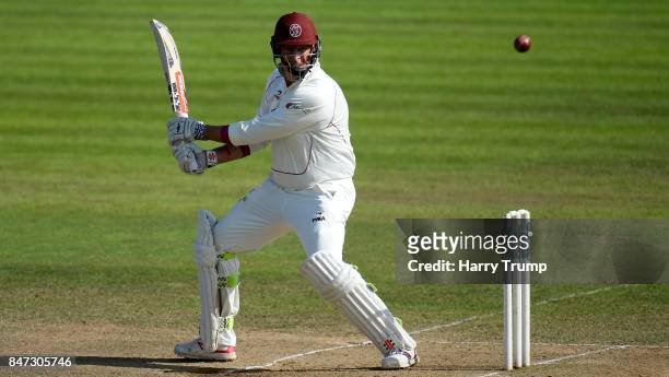 Marcus Trescothick of Somerset bats during Day Four of the Specsavers County Championship Division One match between Somerset and Lancashire at The...