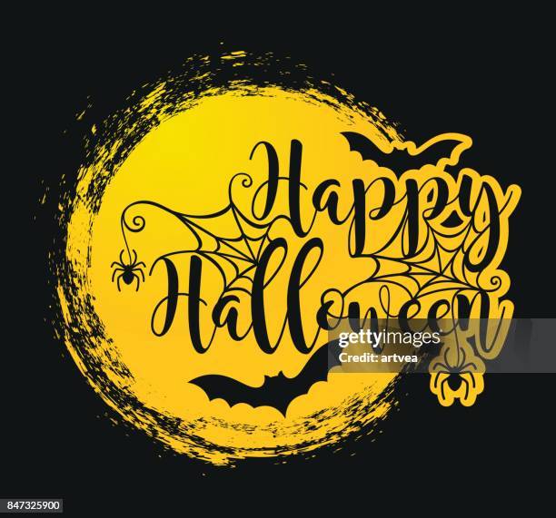 halloween lettering poster. - stage set stock illustrations