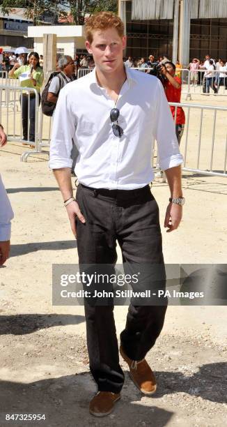 Prince Harry tours the OAS on the Belize-Guatemalan border in central America, on the second day of his 10 day tour to Belize, Bahamas, Jamaica, and...