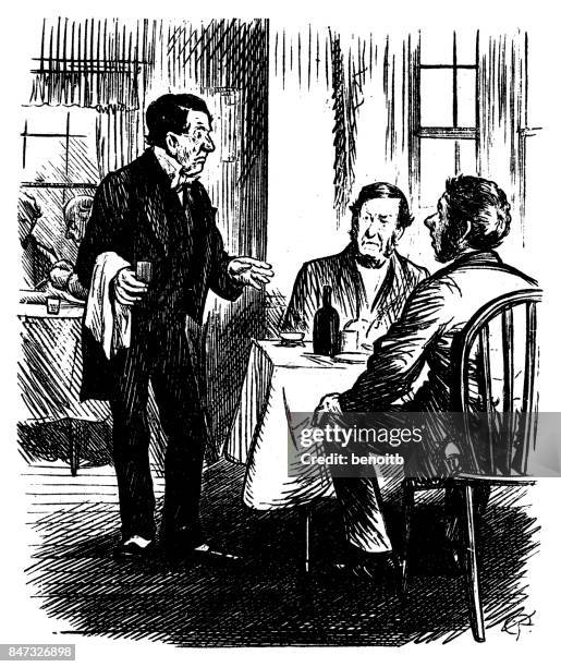 taking their order - man ordering drinks stock illustrations