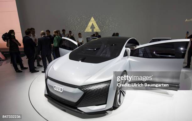 International Motor Show 2017 in Frankfurt. AUDI Aicon, futuristic study for autonomous limousines with electric drive.