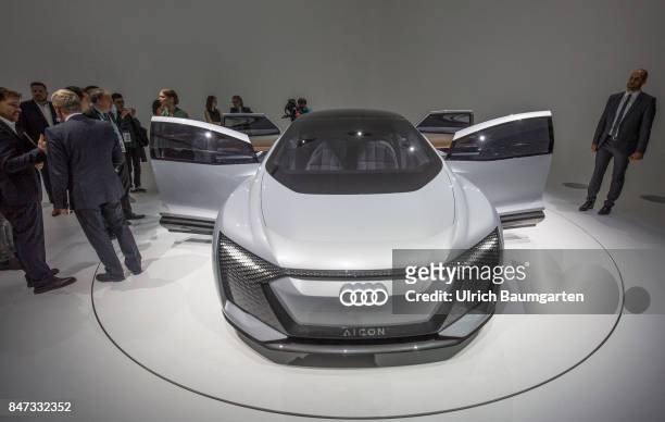 International Motor Show 2017 in Frankfurt. AUDI Aicon, futuristic study for autonomous limousines with electric drive.