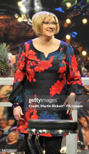 Sarah Millican during filming for The Sarah Millican Television Programme at Media City, Salford Quays, Manchester which will be transmitted on BBC2...