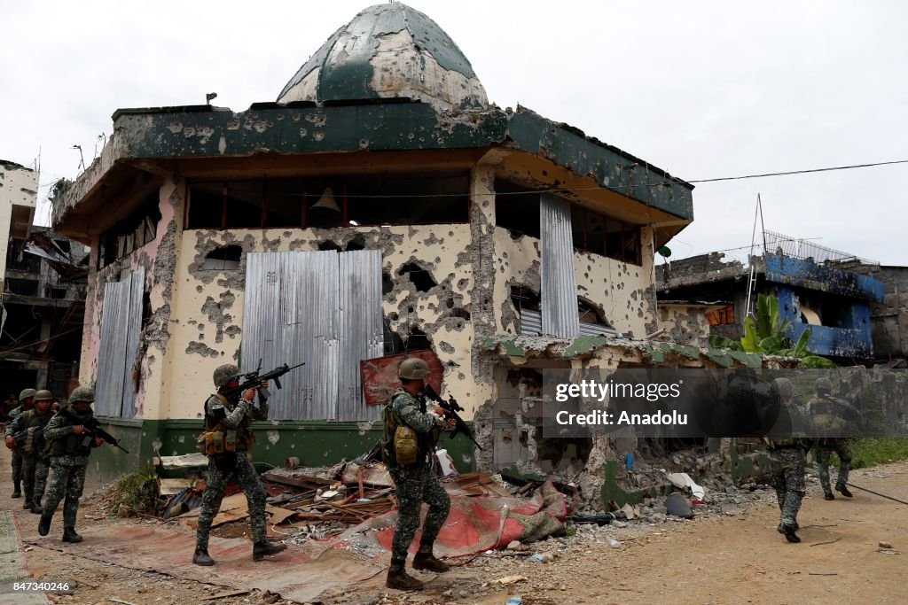 Government troops fight against Maute rebels in Philippines
