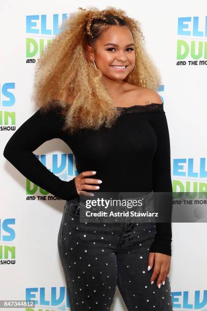 Singer Rachel Crow visits "The Elvis Duran Z100 Morning Show" at Z100 Studio on September 15, 2017 in New York City.