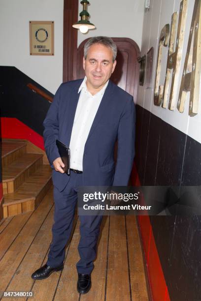 President of "Les Hauts de France" State Xavier Bertrand attends Press Conference during 19th Festival of TV Fiction at La Rochelle on September 14,...