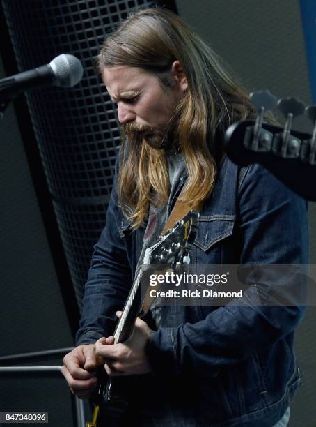 Singer/Songwriter Lukas Nelson performs during Americanafest Off-Campus And SiriusXM Present Lukas Nelson & Promise Of The Real at SiriusXM Studios...