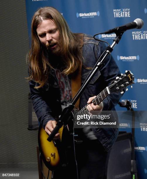 Singer/Songwriter Lukas Nelson performs during Americanafest Off-Campus And SiriusXM Present Lukas Nelson & Promise Of The Real at SiriusXM Studios...