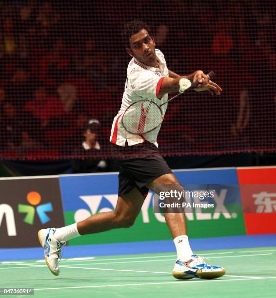 England's Rajiv Ouseph in action against Malaysia's Daren Liew during the Yonex All England Badminton Championships at the National Indoor Arena in...