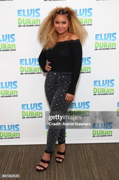 Singer Rachel Crow visits "The Elvis Duran Z100 Morning Show" at Z100 Studio on September 15, 2017 in New York City.