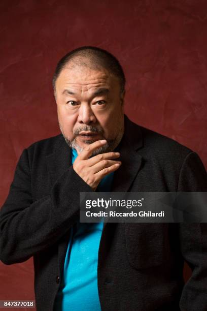 Chinese contemporary artist and activist Ai Weiwei is photographed for Self Assignment on August 30, 2017 in Venice, Italy. .
