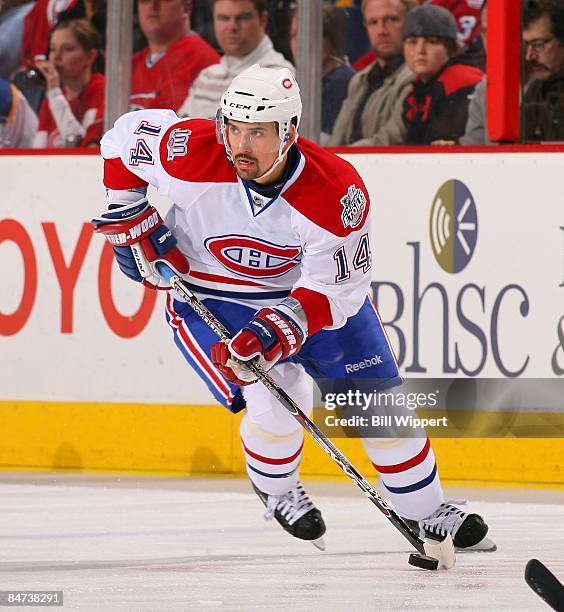 Tomas Plekanec of the Montreal Canadiens skates against the Buffalo Sabres on February 6, 2009 at HSBC Arena in Buffalo, New York.