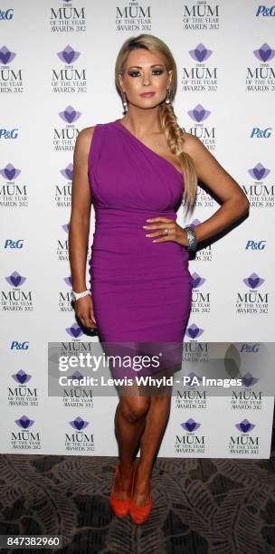 Nicola McLean arrives at the Tesco Magazine Mum Of The Year 2012 at The Waldorf Hilton Hotel, London.