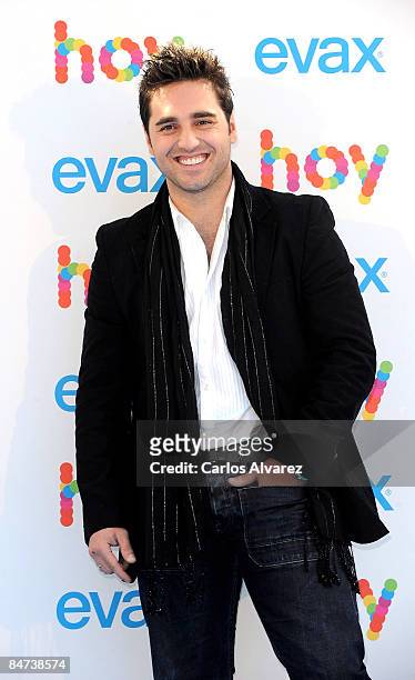 Spanish singer David Bustamante attends "A kiss from David Bustamante" Evax event at Centro Comercial Moda Shopping on February 11, 2009 in Madrid.