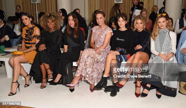 Lilah Parsons, Fleur East, guest, Amber Le Bon, Ella Hunt, Olivia Cox and Niomi Smart attend the DAKS show during London Fashion Week September 2017...