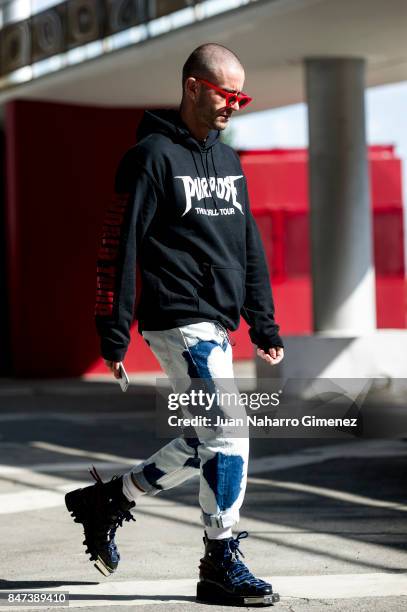 Pelayo Diaz poses during the Mercedes-Benz Fashion Week Madrid Spring/Summer 2018 at IFEMA on September 15, 2017 in Madrid, Spain.