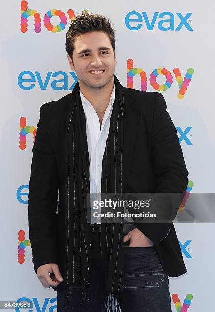 Singer David Bustamante attends a promotional photocall for EVAX, at Centro Comercial Moda Shopping on February 11, 2009 in Madrid, Spain