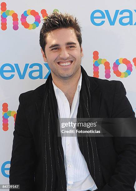 Singer David Bustamante attends a promotional photocall for EVAX, at Centro Comercial Moda Shopping on February 11, 2009 in Madrid, Spain