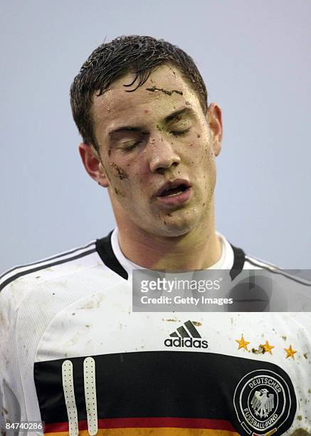 Fabian Baecker of Germany during the U19 match between Greece and Germany at the municipal stadium on February 11, 2009 in Konzani, Greece.