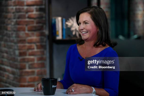 Meredith Attwell Baker, chief executive officer of Cellular Telecommunications Industry Association , smiles during a Bloomberg Technology television...