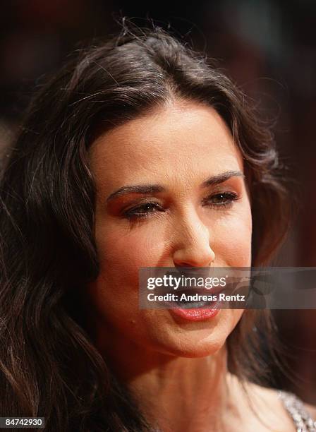 Actress Demi Moore attends the premiere for 'Happy Tears' as part of the 59th Berlin Film Festival at the Berlinale Palast on February 11, 2009 in...