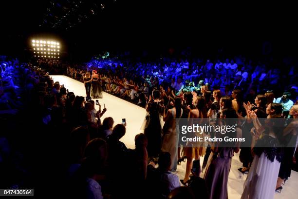 Maya Azucena and models walk the runway at the Cigdem Akin show during Mercedes-Benz Istanbul Fashion Week September 2017 at Zorlu Center on...