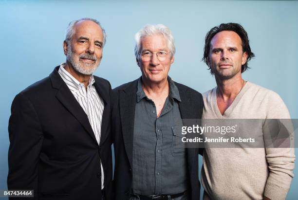 Jon Avnet, Richard Gere, and Walton Goggins of 'Three Christs' is photographed at the 2017 Toronto Film Festival on September 14, 2017 in Toronto,...