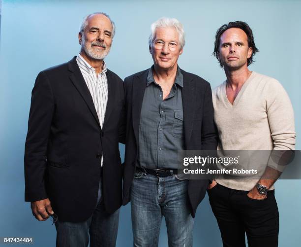 Jon Avnet, Richard Gere, and Walton Goggins of 'Three Christs' is photographed at the 2017 Toronto Film Festival on September 14, 2017 in Toronto,...