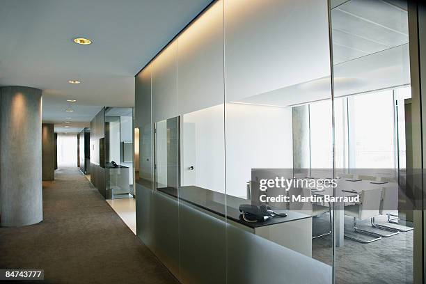 empty conference room in modern office - glass meeting room stock pictures, royalty-free photos & images