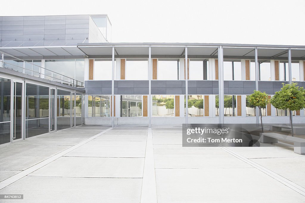 Modern courtyard and office building