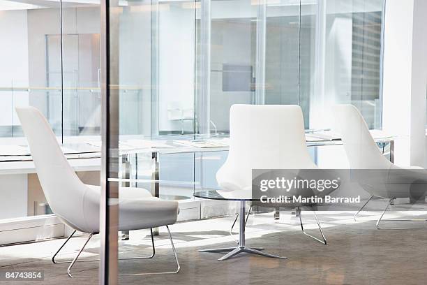 chairs in modern office lobby - lounge chair bildbanksfoton och bilder